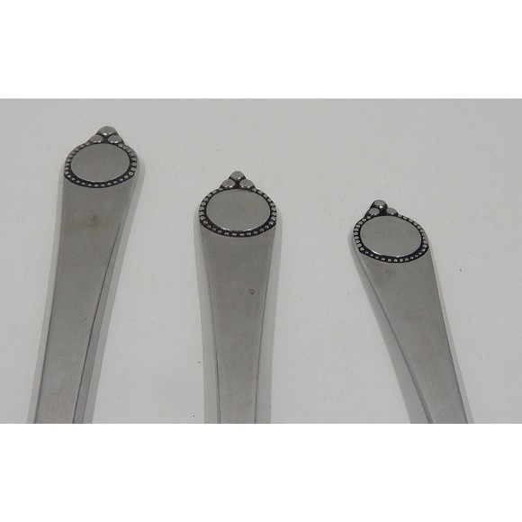 Stanley Roberts Crown Grande Beaded Stainless Japan Fork and Knife Set of 3 - Picture 8 of 9